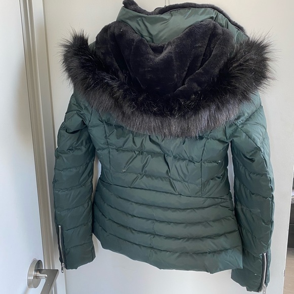 Dark green fur-lined Zara winter jacket - Picture 5 of 6